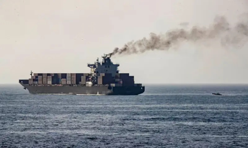 US forces patrol near the Iranian-flagged cargo ship M/V Touska after it was boarded and seized by US forces on Sunday, at a location given as the Arabian Sea. &ndash; Reuters