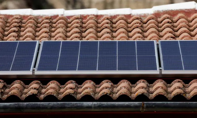 Solar panels are seen on the roof of a home in Ronda, Spain. &ndash; Reuters