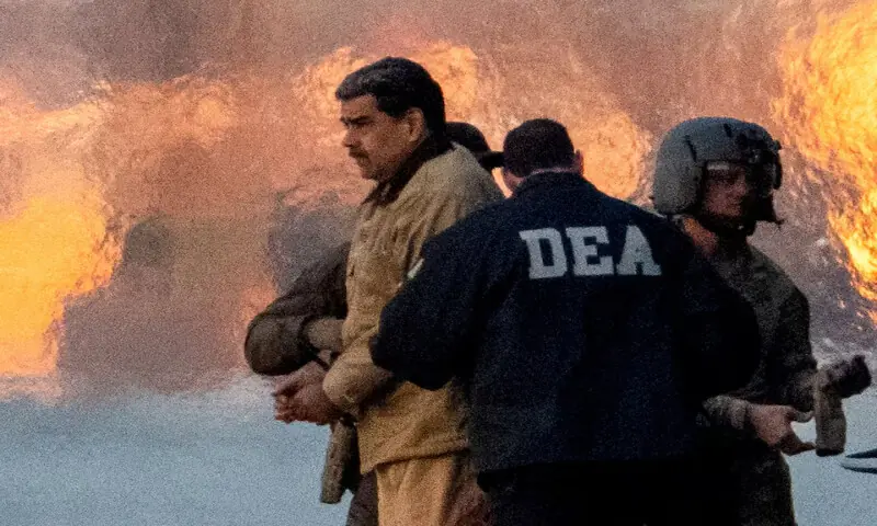 Captured Venezuelan President Nicolas Maduro is escorted, as he heads towards the Daniel Patrick Moynihan United States Courthouse in Manhattan for an initial appearance to face US federal charges including narco-terrorism, conspiracy, drug trafficking, money laundering and others, at Downtown Manhattan Heliport, in New York City, US, on January 5, 2026. Reuters file
