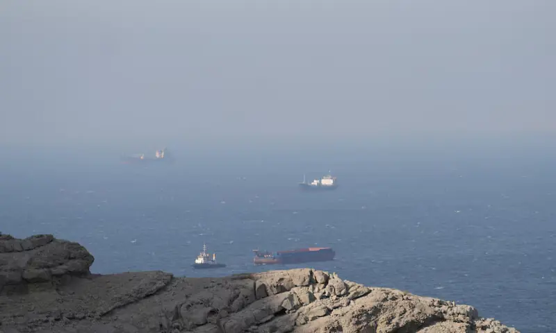 Ships and tankers in the Strait of Hormuz off the coast of Musandam, Oman. -- Reuters