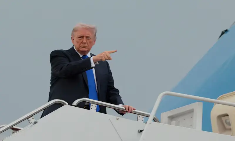US President Donald Trump boards Air Force One en route to Palm Beach International Airport, at Joint Base Andrews, Maryland, US, on April 24, 2026. Reuters