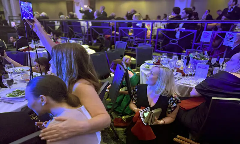 Guests watch from tables after US President Donald Trump and first lady Melania Trump were rushed out of the White House Correspondents' Association dinner by Secret Service agents in Washington, DC. -- Reuters