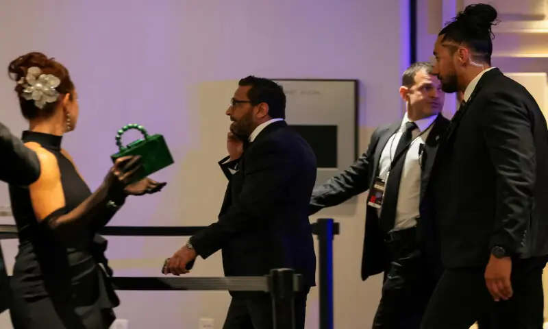 FBI Director Kash Patel walks following a shooting incident during the annual White House Correspondents&rsquo; Association dinner in Washington, DC. -- Reuters