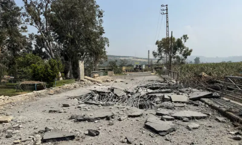 The damaged Qasmiyeh Bridge over the Litani River, Lebanon. -- Reuters
