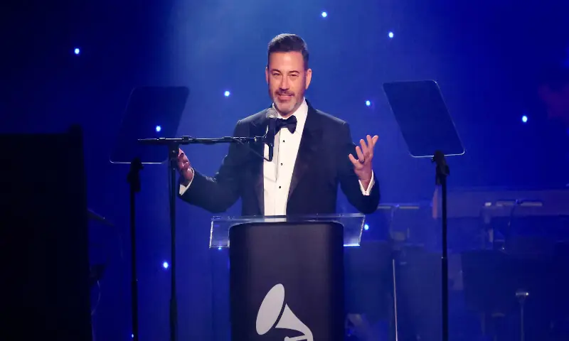 Jimmy Kimmel speaks during the Pre-GRAMMY gala, hosted by the Recording Academy and Clive Davis, in Beverly Hills, California, US. -- Reuters