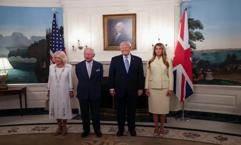 The royals and Trumps at the White House. -- Reuters