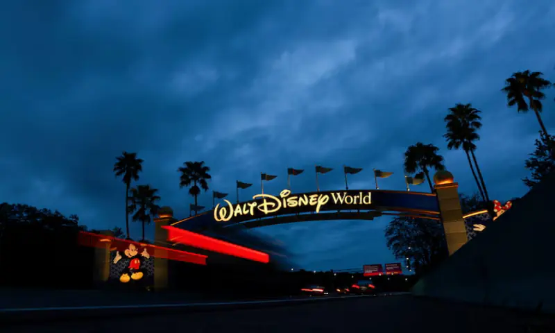 A Walt Disney World entrance sign is seen in Orlando, Florida, US. -- Reuters