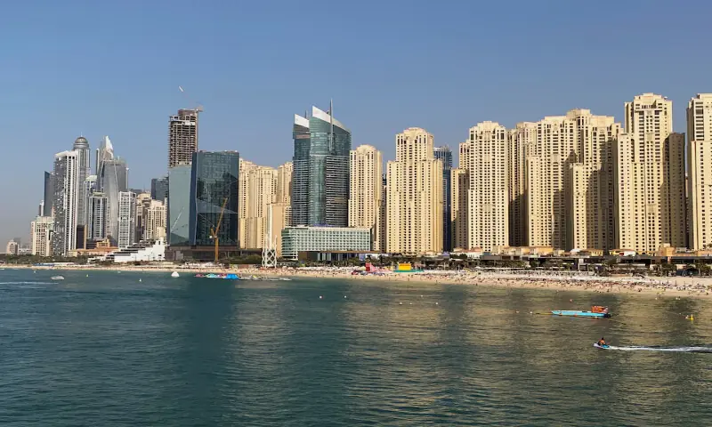 A general view of residential skyscrapers and a beach in Dubai. -- Reuters file