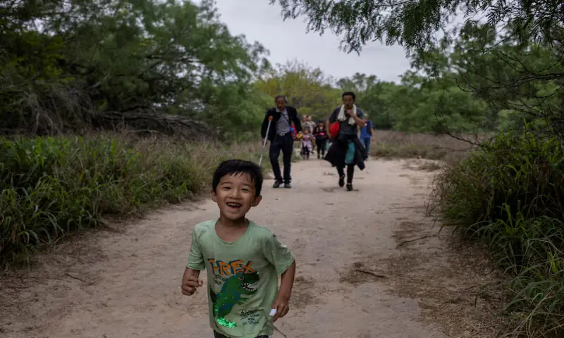 A five-year-old migrant boy from China and his family crossed the Rio Grande river into the United States from Mexico in Fronton, Texas, US. -- Reuters file