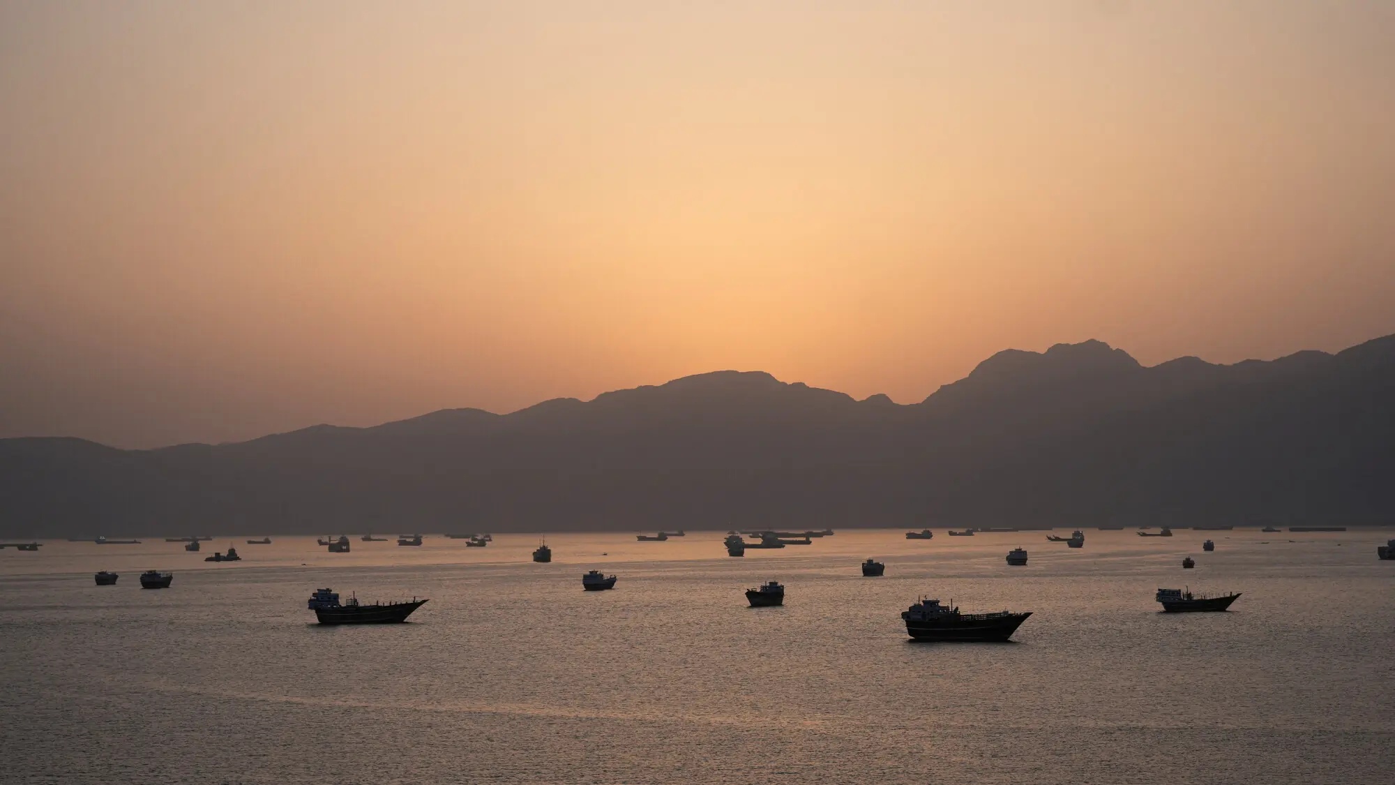 Ships and boats in the Strait of Hormuz, Musandam, Oman. -- Reuters