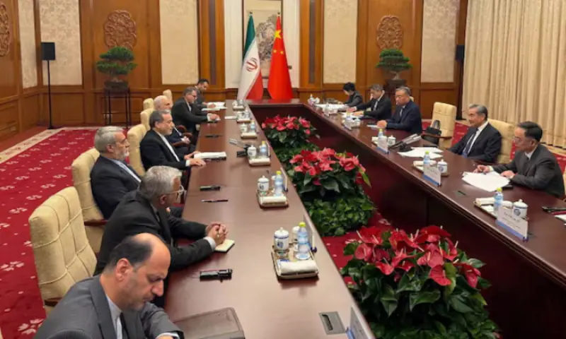 Iranian Foreign Minister Abbas Araqchi visits China Iranian Foreign Minister Abbas Araqchi meets with Chinese Foreign Minister Wang Yi in a location given as Beijing, China. -- Reuters