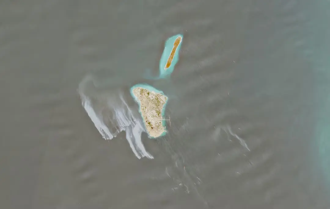 A satellite image shows a likely oil spill covering dozens of square kilometres near Iran's Kharg Island. -- Reuters