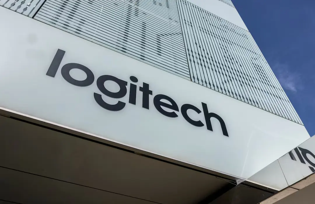 Logitech logo on a building. -- Reuters