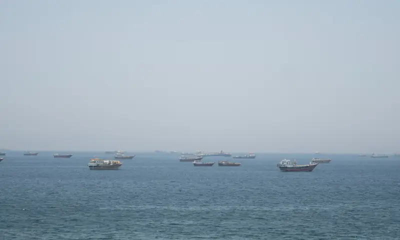 Vessels in the Strait of Hormuz, Musandam, Oman. -- Reuters