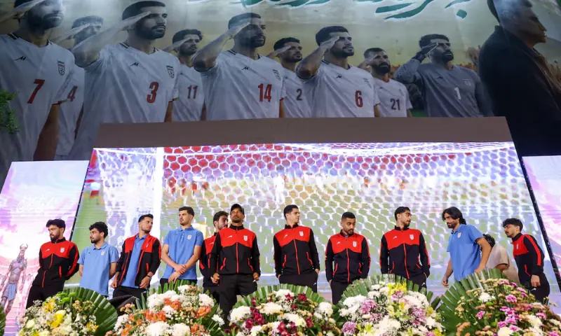 Members of Iran's national soccer team. -- Reuters