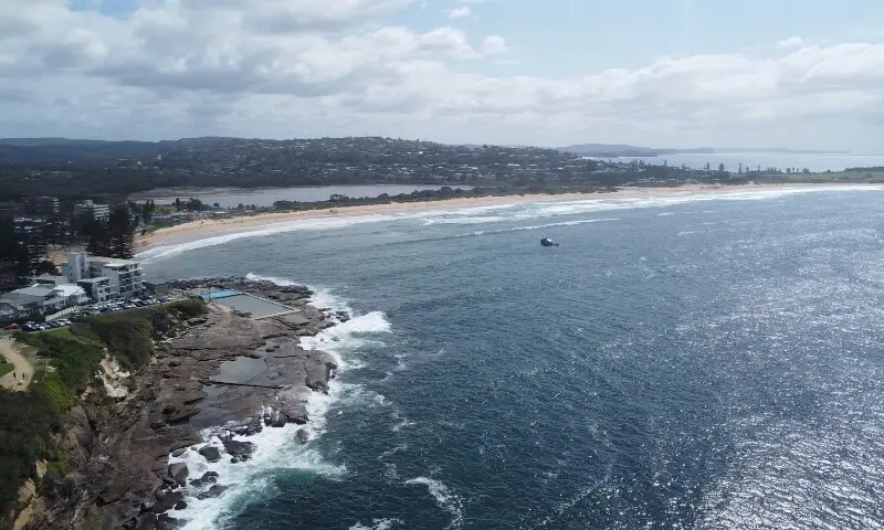 A drone view of Long Reef Beach, following an incident where a surfer died after being attacked by a large shark, in Dee Why near Sydney, Australia. -- Reuters