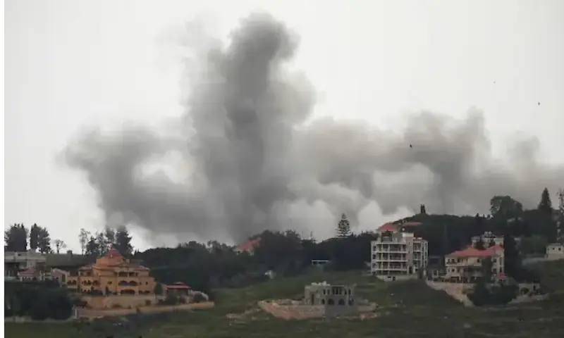 Smoke rises following an Israeli strike in Choukine, Lebanon. -- Reuters Smoke rises following an Israeli strike in Choukine, Lebanon. -- Reuters