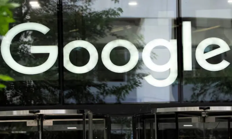 The Google logo is seen outside the company's offices in London, Britain. -- Reuters