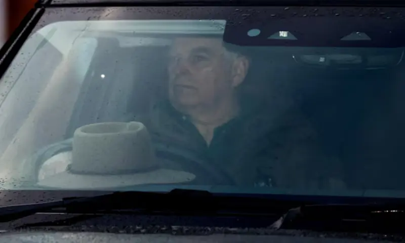 Andrew Mountbatten-Windsor seen driving in Windsor, as the US Justice Department has released more records tied to the late financier and convicted sex offender Jeffrey Epstein, in Windsor, Britain. -- Reuters