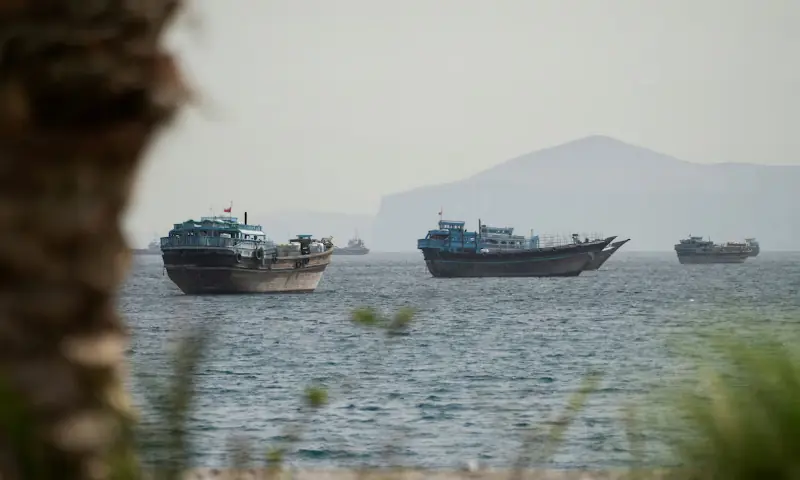 Vessels sail through the Strait of Hormuz, Musandam, Oman. -- Reuters