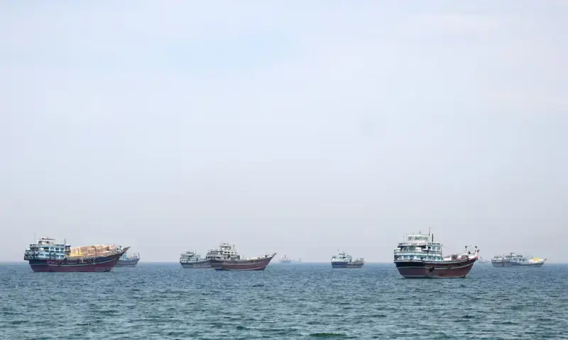 Ships and boats in the Strait of Hormuz near Musandam, Oman. Reuters file