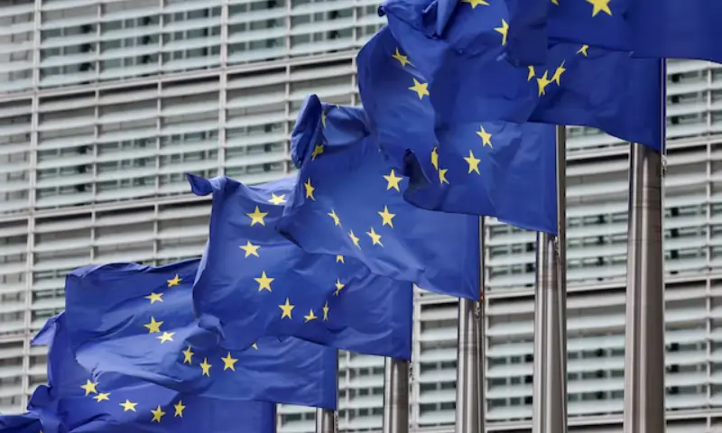 European Union flags. -- Reuters