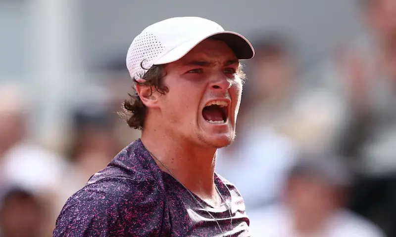 Brazil's Joao Fonseca reacts during his third round match against Serbia's Novak Djokovic at Roland Garros, Paris. -- Reuters