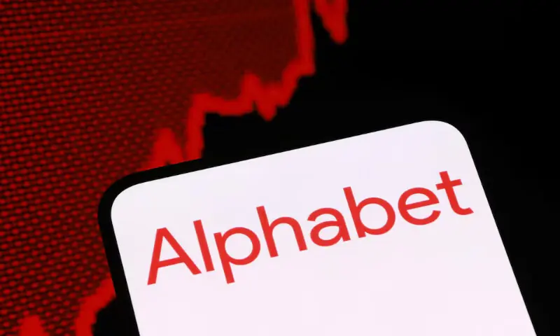 Alphabet logo and rising stock graph are seen in an illustration taken on September 18, 2025. -- Reuters file