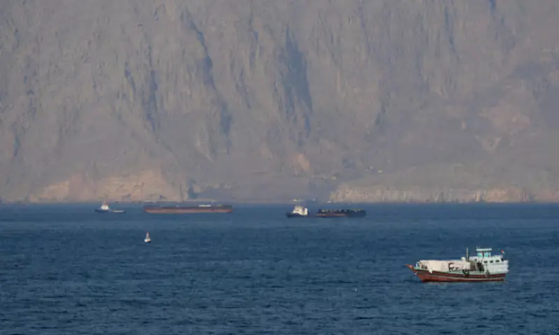Ships and tankers in the Strait of Hormuz off the coast of Musandam, Oman. -- Reuters