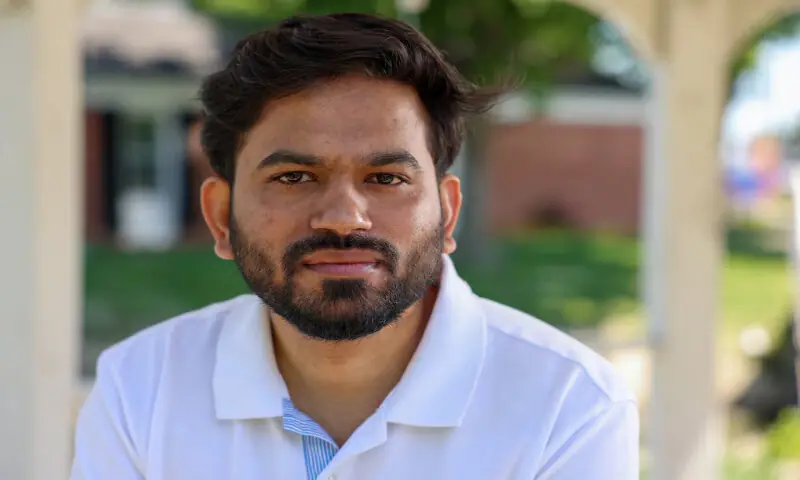 Abhijeet Dipke, head of the Cockroach Janta Party, poses for a portrait at an undisclosed location in the US. -- Reuters