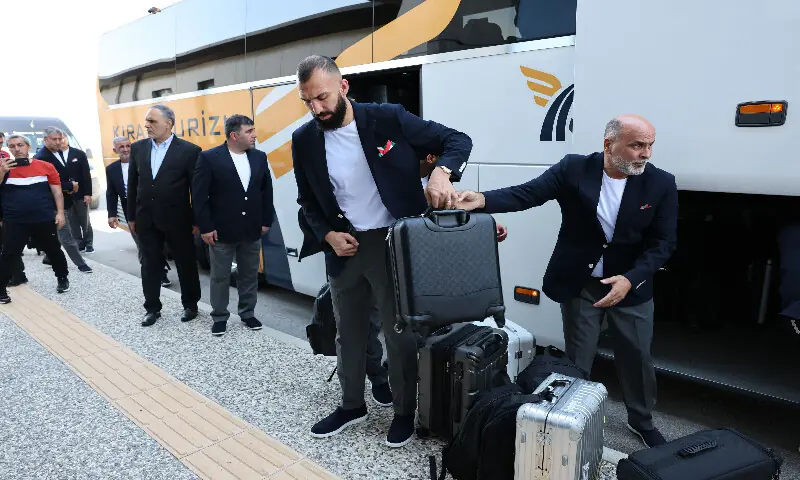 Iranian national football team arrive at Antalya Airport for their departure to Mexico ahead of the FIFA 2026 World Cup football tournament, in Antalya, on June 6, 2026. AFP