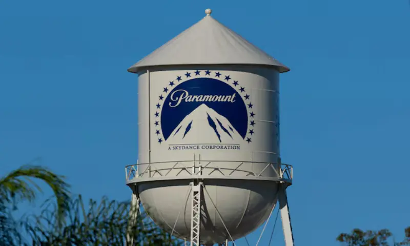 The Paramount water tower is shown on the Paramount studio lot in Hollywood, Los Angeles, California, US. -- Reuters