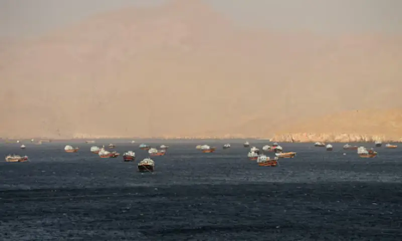 Vessels in the Strait of Hormuz, Musandam, Oman. -- Reuters