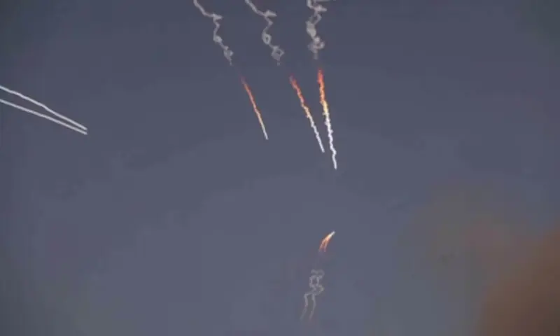 Iranian missiles are launched, as Iran's Revolutionary Guards said they had carried out attacks against a US base in Jordan and 21 other targets in the Gulf on Wednesday in retaliation for American strikes around the Strait of Hormuz, from a location given as Tehran, Iran, released June 10, 2026, in this still image taken from a video. Reuters
