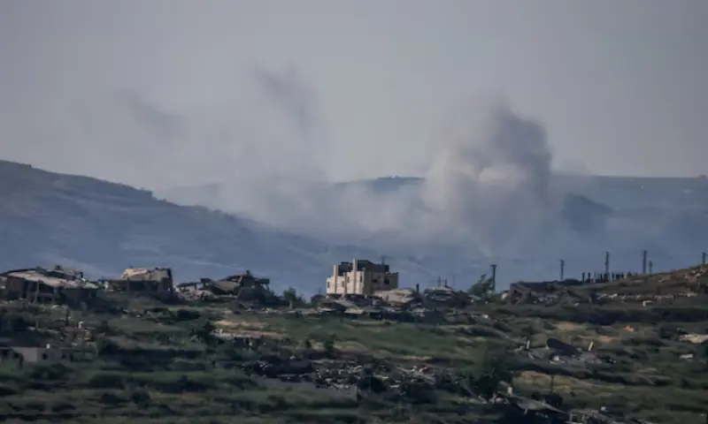Smoke rises in southern Lebanon following an explosion, as seen from the Israeli side of the Israel-Lebanon border, in northern Israel. -- Reuters