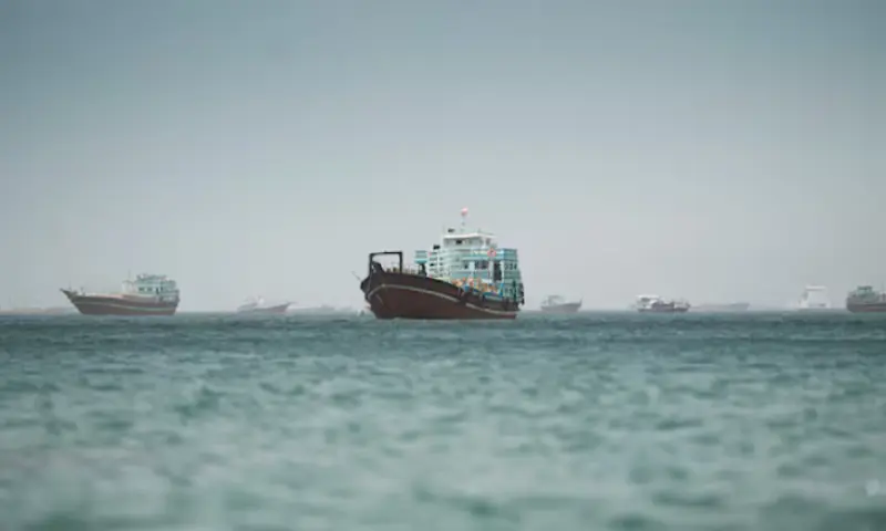Vessels sail through the Strait of Hormuz, Musandam, Oman. -- Reuters