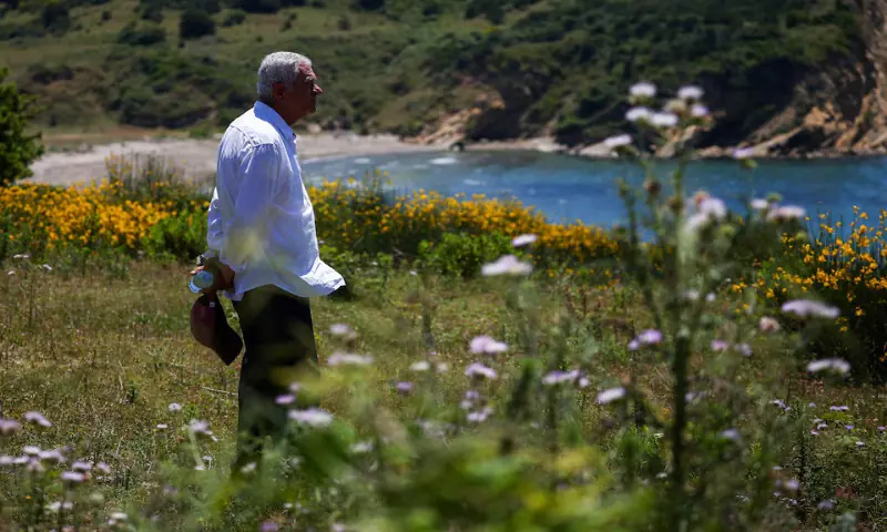 Kostaq Konomi who claims to be one of the owners of the land where a luxury resort is planned by a company linked to Donald Trump's son-in-law, Jared Kushner, looks on at the bay of the Vjosa-Narta Protected Area, in Zvernec near Vlora, Albania. -- Reuters