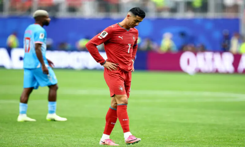 Portugal's Cristiano Ronaldo looks dejected after the match against DR Congo in Houston Stadium, Houston, Texas. -- Reuters