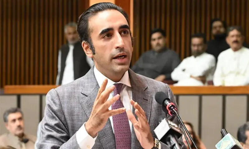 PPP Chairman Bilawal Bhutto Zardari addresses the National Assembly's budget session on Thursday. &mdash; Facebook/@Bilawalhouse