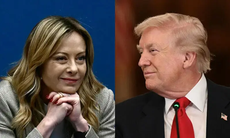 Italian Prime Minister Giorgia Meloni and US President Donald Trump. AFP