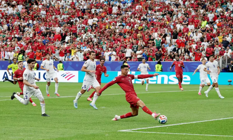 Portugal's Cristiano Ronaldo in action. -- Reuters