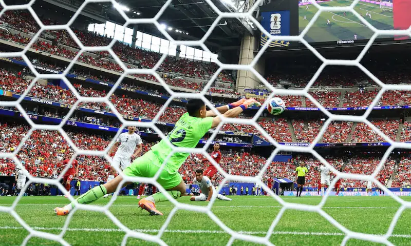 Uzbekistan's Abduvohid Nematov in action against the World Cup match against Portugal in Houston Stadium, Houston, Texas. -- Reuters