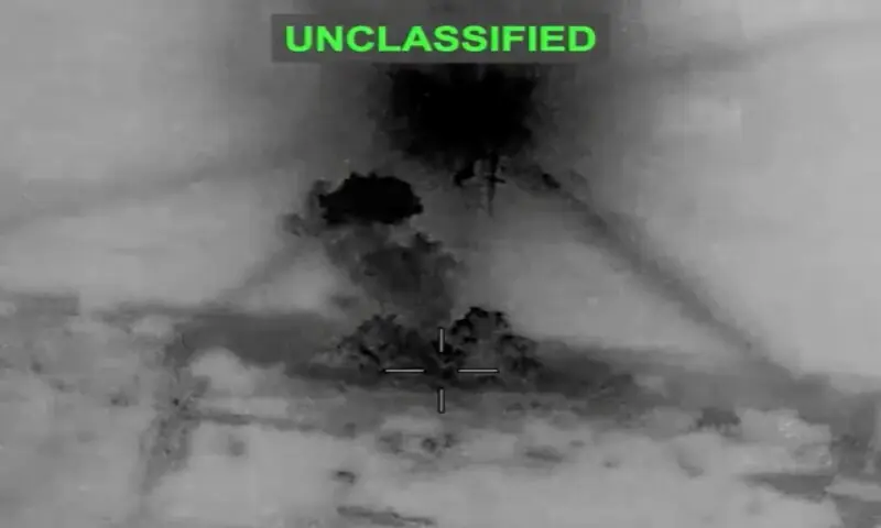 Smoke rises from explosions at an unknown location following US Central Command's strikes on Iran. -- Picture courtesy X