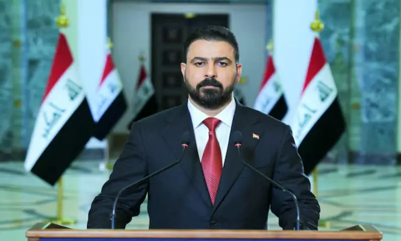 Iraqi Prime Minister Ali Al Zaidi delivers a televised address after assuming office in Baghdad, Iraq. -- Reuters