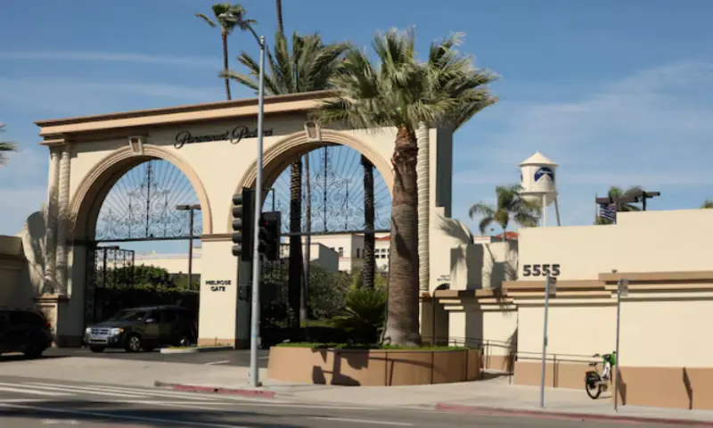 A general view of Paramount Pictures Studios and its iconic water tower in Los Angeles, California, US. -- Reuters