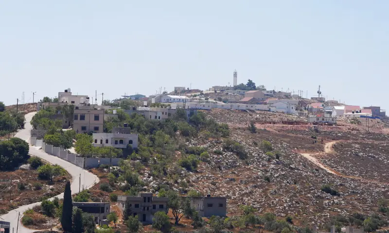 Jewish settlement of Shilo in the Israeli-occupied West Bank as seen from the Palestinian village of Jalud. -- Reuters