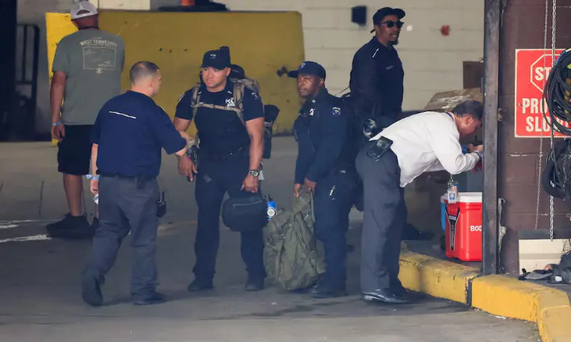 NYPD sniper team arrives at Madison Square Garden, ahead of wedding between singer Taylor Swift and National Football League player Travis Kelce, in New York City, US. -- Reuters NYPD sniper team arrives at Madison Square Garden, ahead of wedding between singer Taylor Swift and National Football League player Travis Kelce, in New York City, US. -- Reuters