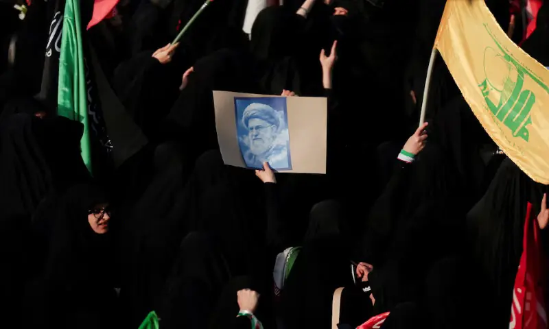 People gather to pay their respects to late Supreme Leader Ayatollah Ali Khamenei in Tehran, Iran. -- Reuters