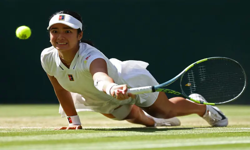 Philippines' Alexandra Eala in action during her third round match against Poland's Iga Swiatek. -- Reuters