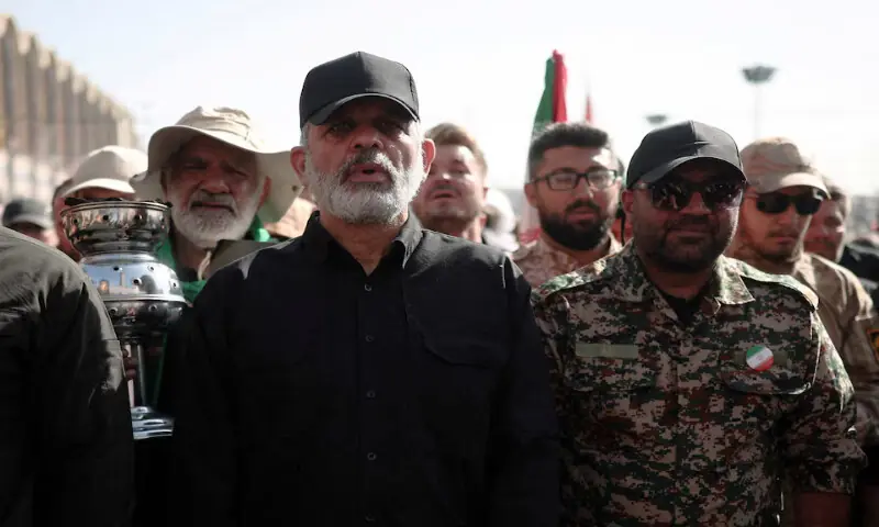 Islamic Revolutionary Guard Corps Commander-in-Chief Ahmad Vahidi attends funeral prayers for the late Supreme Leader Ayatollah Ali Khamenei in Tehran, Iran, on Sunday. -- Reuters